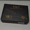 5 in ONE Hair Dryer Brush, Blow Dryer Curling Wand Hair Styling Tools Set, Ionic Hot Air Brush Round Brush Blow Dryer, Left&Right Styler 100-120V (Black)