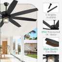 Fanbulous 72" Outdoor Ceiling Fans with Lights and Remote Control,IP65 Wet Rated Waterproof Ceiling Fan with 6-Speed DC Motor, Farmhouse Gazebo Fan for Porch Patios PavilionBlack