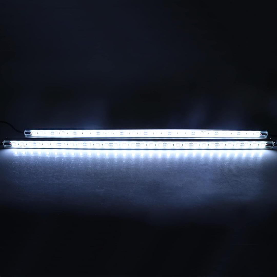 Boat Rigid LED Strip Lights Bar, Cold White 12V DC Super Bright 30LEDs Waterproof Marine Aluminum LED Light Strips, 2 pc 20" Interior Courtesy Deck Lights