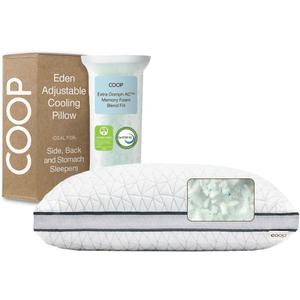 Coop Home Goods Eden Cool Adjustable Pillow, King Size - Adjustable Memory Foam with Gel Infusion - Soft Breathable Lulltra Fabric - Ideal for All Sleepers - Eco-Friendly CertiPUR-US Certified (Classic)