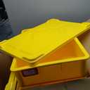 4-Pack Commercial Dough Proofing Box | Pizza/Bread Sourdough Food Storage Containers for Bakeries, Storage Bins with Lids (Yellow, 22.8" L x 15.5" W x 5.2" H)