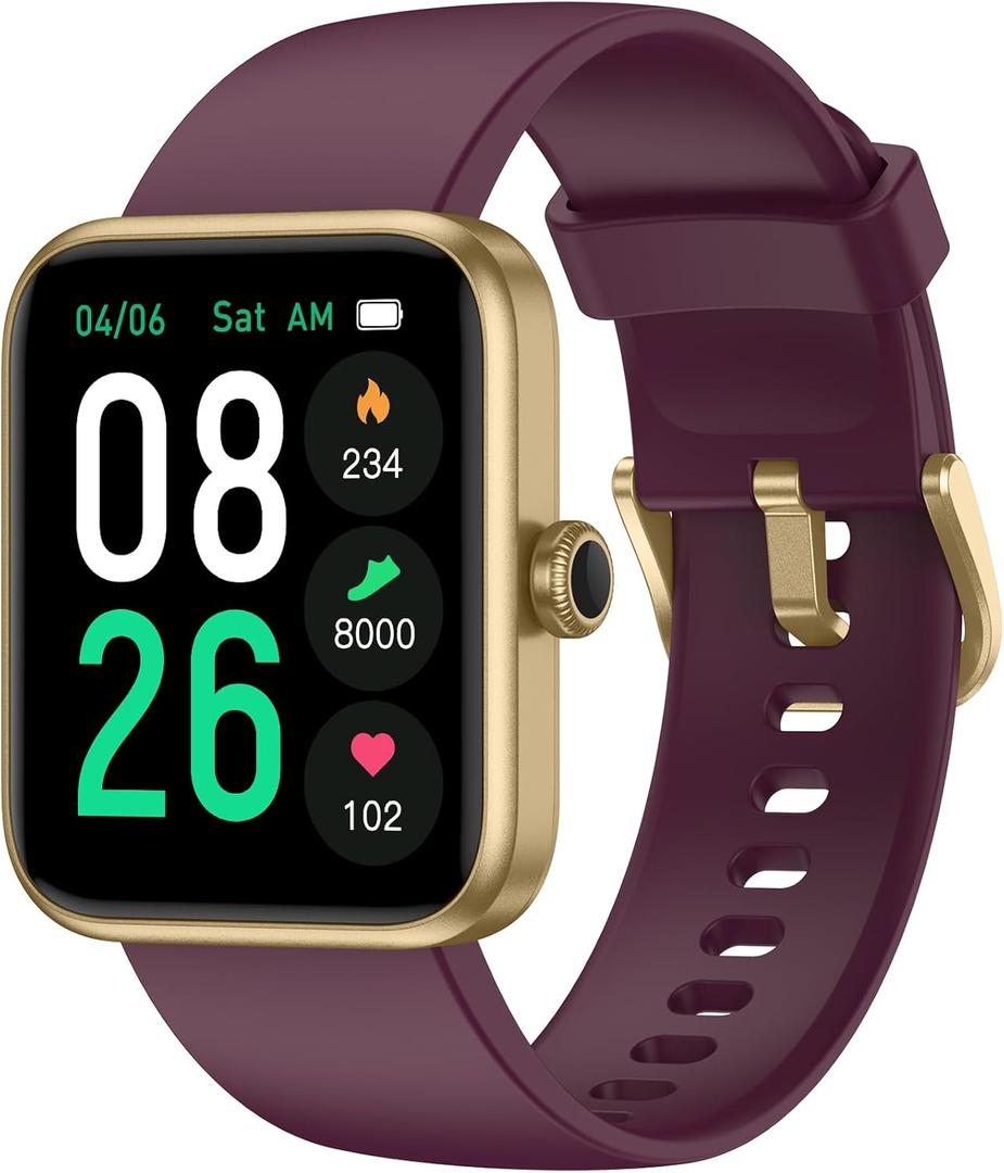 Smart Watch, Fitness Tracker with 45mm Touchcreen, Heart Rate Monitor, Blood Oxygen, Sleep Tracking Fitness Watch IP68 Waterproof Smartwatch for Men Women Compatible with Android iOS (Purple)