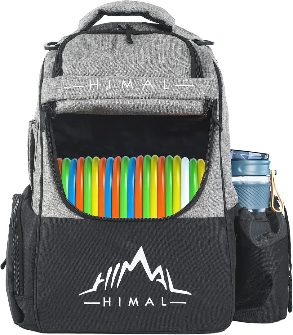 Disc Golf Bag Holds 22+ Discs, Durable Disc Golf Backpack with Large Capacity, and Multiple Storage Pockets, Grey 