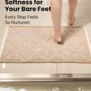 Waffle Bath Mat Set, Non Slip Bathroom Rugs Sets 2 Piece, Ultra Absorbent Long Bath Rug Runner for Bathroom Boho Chic Decor, Machine Washable Floor Mats, Brown & White, 20"47" Plus 18"30"