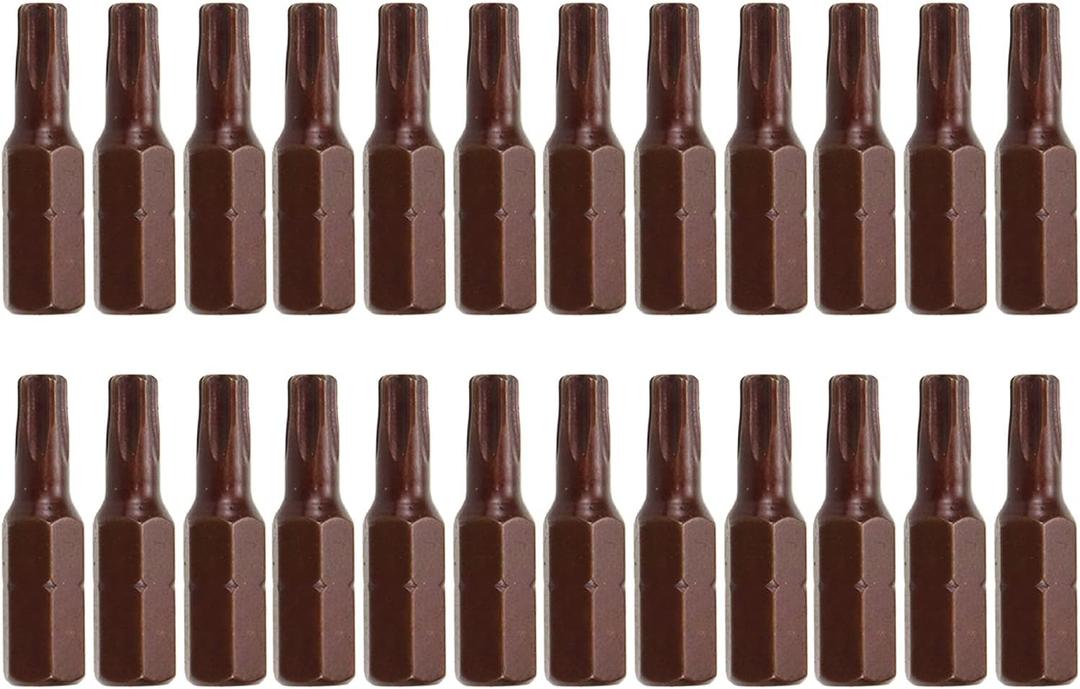 T25 5 Points Star Torx Screwdriver Bit Set Magnetic Torx Head Screw Driver Bits 1/4" Hex Shank -24pcs
