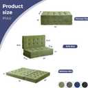 MAXYOYO 6" Folding Sofa Bed for Floor, Tufted Tri-Fold Floor Mattress with Chenille Fabric, Full Size Portable Sofa Couch Guest Mat for Adults, Foldable Topper for Camping, Green, 53"x75"