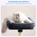 Heybly Cat Tree with Toy, Cat Tower Condo for Indoor Cats, Cat House with Padded Plush Perch, Cozy Hammock and Sisal Scratching Posts, Smoky Gray HCT004SG (43.3 inch)