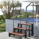 VEVOR Hot Tub Steps with Handrail, 3-Step Spa Outdoor Stairs, Heavy Duty 25.2 inch Wide Above-Ground/Inflatable Pool Step with 550 lbs Weight Capacity, Multi-Use for Porch, Patio, Deck, Trailers