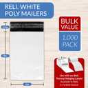 Reli. Poly Mailers 6x9 | 1000 Pcs Bulk | Small Mailing Envelopes/Shipping Bags | White Packaging Bags for Shipping | Non-Padded Poly Mailers | Self Sealing for Small Items, Bulk (White)