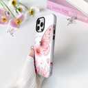 3 x NITITOP Compatible with iPhone 14 Pro Max Case Cute Butterfly Flowers Floral Pattern for Women Girls Glossy Hybrid 2 Layers Back Shockproof Protective Phone Cover - Pink