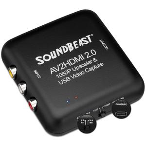 SoundBeast AV to HDMI Converter & Recorder 2.0 - AV RCA Composite to 1080P HDMI TV Upscaler - for VCR, VHS, DVD, Camcorder, Hi8, Gaming - 4:3 Aspect Ratio - USB Video Capture