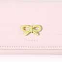 Tucnoeu Cute Coquette Bow Wallet for Women - Tri-folded Pink Womens Small Leather Wallet with RFID Blocking, Aesthetic Design