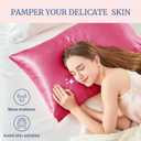 2 x BEDELITE Satin Pillowcase for Hair and Skin, Super Soft Similar to Silk Pillow Cases 4 Pack with Envelope Closure, Cooling Pillowcases for Women Men (20"x40" King Size, Hot Pink)