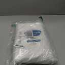 MooMee Flat Top Sheet Only 100% Washed Cotton Linen Like Textured Breathable Durable Soft Comfy (Bright White, Queen)