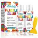 Puzzle Glue with New Sponge Head, Suitable for 1000/3000/5000 Pieces of Paper and Wood Puzzles, Clear Quick Dry Jigsaw Puzzle Glue, Used of Paper Puzzles (120ml*2)