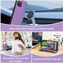 Asuwish Phone Case for Google Pixel 4 XL Zipper Wallet Detachable Cell Cover with Tempered Glass Screen Protector Crossbody Strap Flower Card Holder Slot Pixle 4XL Pixel4XL 4LX LX Women Girls Purple