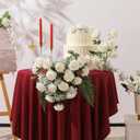 Nubry Artificial Silk Rose Flower Bouquet Lifelike White Fake Rose for Wedding Home Party Decoration Event Gift 10pcs (Off White)