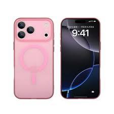 Magnetic for iPhone 17 Pro Case, Cute Wavy [Full Camera Protection][Fit for MagSafe] 1X Screen Protector + 1X Wrist Strap, Trendy Matte Women Girly Phone Case for iPhone 17 Pro 6.3", Pink