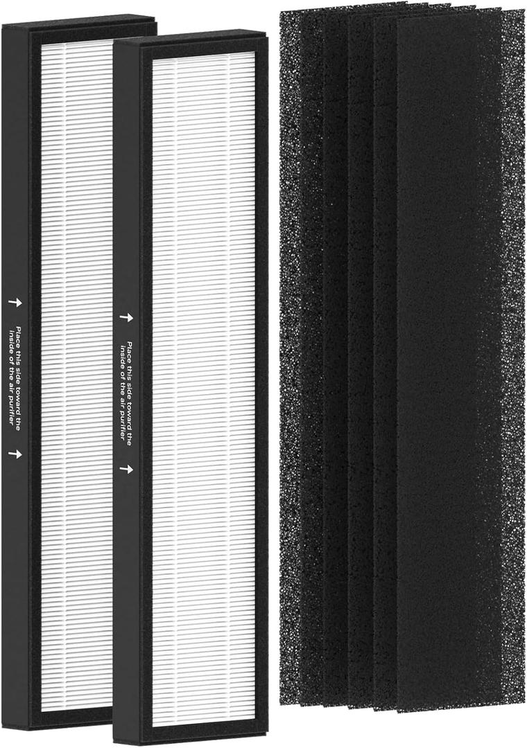 182550 Replacement Filter Compatible with Bionair BAP536UV-U Air Purifier and Holmes HAP537UV / 2141139 Air Purifier, 2 H13 True HEPA and 6 Carbon Pre-Filter