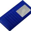 XEYOU Women Slim Rfid Blocking Credit Card Case Holder Wallet Zip ID Case Wallet Small Compact Leather Wallet Coin Purse (Blue)