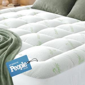 Niagara Ultra Soft King Size Mattress Topper - Viscose Made from Bamboo Pillow Top Mattress Pad for Back Pain Relief - Naturally Cooling for Hot Sleepers, Green