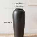 Ceramic Vase Home Decor, Vintage Vase, Wide Mouth Farmhouse vase (19”h-Vintage Black)
