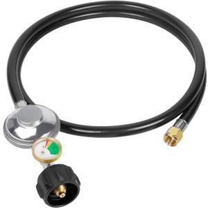 SHINESTAR 3.5 Feet Universal Gas Grill Regulator and Hose with Gauge, Replacement for Patio Heater, Weber, Charbroil, Nexgrill and Other Propane BBQ Grill, Fire Pit