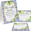 Date Night Idea Cards, Lemon Theme Bridal Shower Decorations, Including 1 Sign and 50 Date Night Cards, Bridal Shower Games for Couples(yh12)