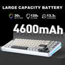 YUNZII AL71 75% Mechanical Keyboard,Full Aluminum CNC,Hot Swappable Gasket,2.4GHz Wireless BT5.0/USB-C Wired,NKRO Programmable RGB Backlight Creamy Typing for Win/Mac(Silver,Crystal White Switch)