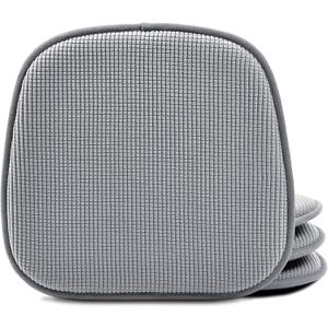 Shinnwa Dining Chair Cushions 4 Pack, Non Slip Indoor Chair Pads, U-Shaped Kitchen Seat Cushions, Set of 4, 15 x 16 Inches, Grey