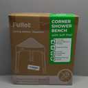 Fullot Space-Saving Triangular Shower Chair for Elderly and Disabled, 400 lbs Adjustable Shower Stool Seat with Stable-Bracing, Non-Slip Bathtub Chair, Tool-Free Assembly, Blue With Eva Pad