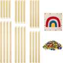 12 Sets Stretcher Bars for Needlework with 100 Tacks,6 Sizes 24Pcs Wooden Canvas Splicing Stretcher Bars Needlepoint Embroidery Stitch Frame Set for Crafts Art Supplies for Women's Birthday Gift