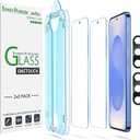 amFilm Auto-alignment OneTouch for Samsung Galaxy S25 6.2'' Screen Protector + Camera Lens Protector, Tempered Glass, 30 seconds Installation, Bubble Free, Case Friendly, Anti-Scratch [2+2 Pack]