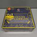 Candle Charismas Natural Yellow Unscented Votive Candles - 10 Hour Burn time - Set of 72 for Dinner, Wedding, Halloween and Holiday Decorations