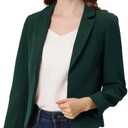 Allegra K Women's Dressy Casual Blazer Open Front Office Work Business Lightweight Crop Suit Blazers (Green, XL)