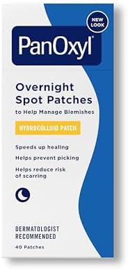 PanOxyl PM Overnight Spot Patches, Advanced Hydrocolloid Healing Technology, Fragrance Free, 30 Count Pack of 1
