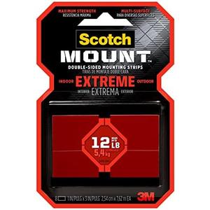 Scotch Extreme Mounting Strips, Double-Sided Heavy Duty Tape, 8 Strips, 1 in x 3 in, Use Instead of Nails or Screws, Works on Painted surfaces, Metals, Acrylic, Hard Plastics and More (414H-ST), 3 Pack