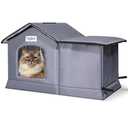 Tailtastic Weatherproof & Insulated Outdoor Cat House - Seamless Base Stays Dry,Easy Assembly, Warm Shelter for Community/Outdoor Cats(Large)