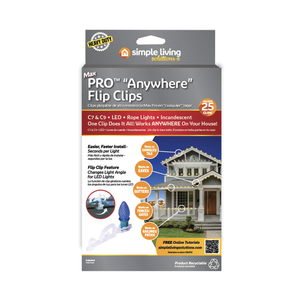 25 Heavy Duty Max Pro Anywhere Christmas Light Flip Clips Simple Living Solution 2 Pack