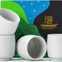 TEANAGOO Japanese Tea Cups, Chinese Tea Cup, 7.2Oz / 205 Ml, Ceramic Tea Cups for Adults, Ceramic Cups no Handles, Japanese Cups, Asian Matcha Cup, Ivory White, 4 Pcs/Box, H7