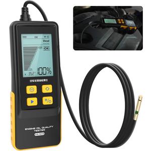 Engine Oil Tester Gasoline & Diesel Engine Oil Quality Tester Analyzer Detector High-precision Car Engine Oil Diagnostic Tool with 50inch Flexible Probe,Identifier&Sound Prompt,2.8in Backlight Display (Yellow)