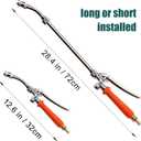 All Metal 29 Inches Sprayer Wand,Suitable for 1/2" & 3/8" Hose Quick Connectors, 1/4" & 3/8" Brass Barb Sprayer Wand Replacement Built-in Shut Valve Stainless Steel Spray Wand, w/Hose Connector