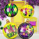 Jetec 4 Pcs 24 Inch Mardi Gras Inflatable PVC Ornament Inflatable Decor for Mardi Gras Indoor Outdoor Yard Garden Lawn Blow Up Decor