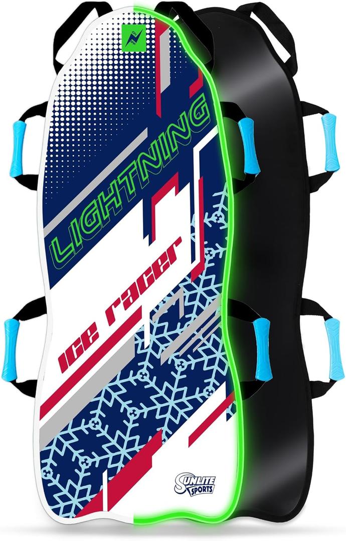 Sunlite Sports 45 Snow Sled  Foldable or Foam Style Toboggan for Kids & Adults, Reinforced Bottom, Durable Stitching & Ergonomic Handles  Lightweight & Portable Winter Sled