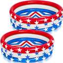 2 Pack Inflatable Kiddie Pool, 48" X 12" Star American Flag for Kids Toddler Summer Fun, Blow up Pool Pit Ball Swimming Pool for Indoor&Outdoor Backyard Garden Water Fun