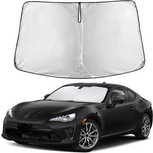 EcoNour Windshield Sun Shade Compatible for Toyota 86 / GR86 20172023 | Custom Fit Front Window Sunshade | Foldable Heat & UV Blocker | Reflective Car Sun Visor Protector Accessory