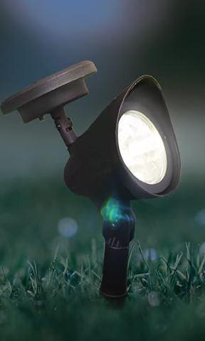 Crosslight Outdoor Solar White LED Weatherproof Spot Light for Gardens, Walkways, Patios and Yards, 1-Pack