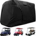 Golf Cart Cover 4 Passenger, All-Weather Protection Golf Cart Rain Covers, UV Resistant with Windproof Buckle Golf Cart Accessories (Fits for Club Car, for EZGO, for Yamaha)