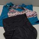 Yonique 3 Piece Tankini Swimsuits for Women Bathing Suits with Boy Shorts and Swim Tank Top Bra Modest Swimwear Size M (Blue&green Geometric)