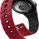 Bandletic 20mm No Gap Breathable Magnetic Silicone Band for Men Compatible with Samsung Galaxy Watch 7 6 5 4 FE 40mm 44mm/for Galaxy Watch 6 4 Classic 43mm 47mm 42mm 46mm/Watch 5 Pro 45mm, Red/Black